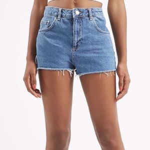 Topshop Moto mom cutoff denim shorts